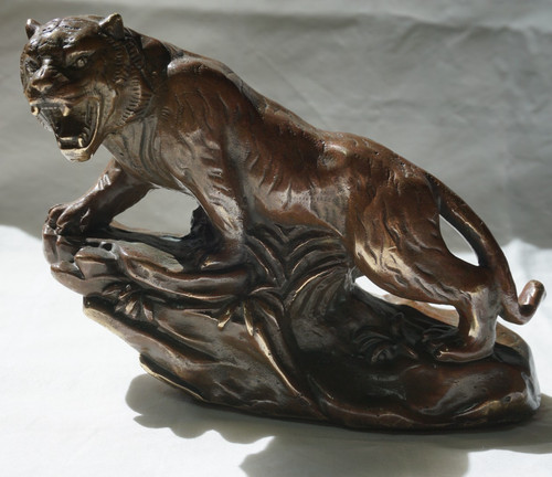Tiger figur aus messing - tiger,