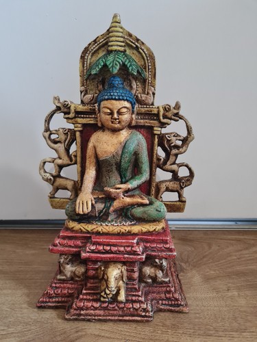 Alte buddha bronze - buddha, bemalt