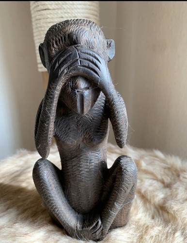 Holzskulptur affe - holzskulptur,