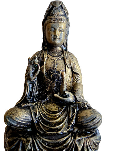 Sitzende buddha figur bronze - buddha,
