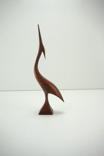 Vintage Holz Reiher Skulptur