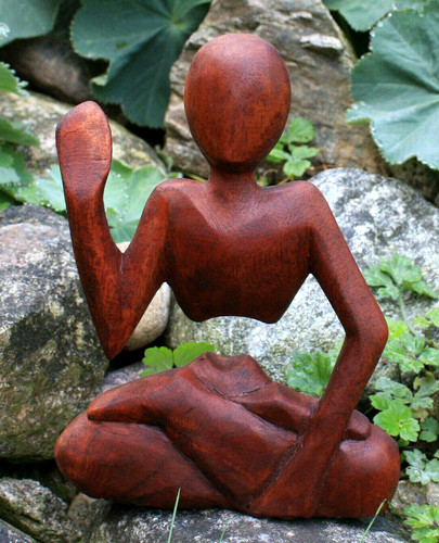 Grüssender denker skulptur - grüssender,