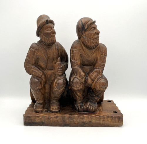 Antike holzfigur zwei - antike, freunde