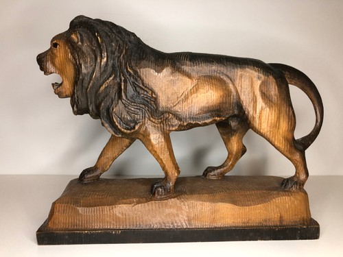 Bergmann holz löwe skulptur - holz,