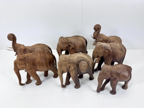 Vintage elefant figur holz - figur,