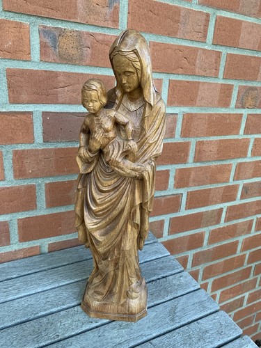 Holzskulptur madonna mit kind - holzskulptur,