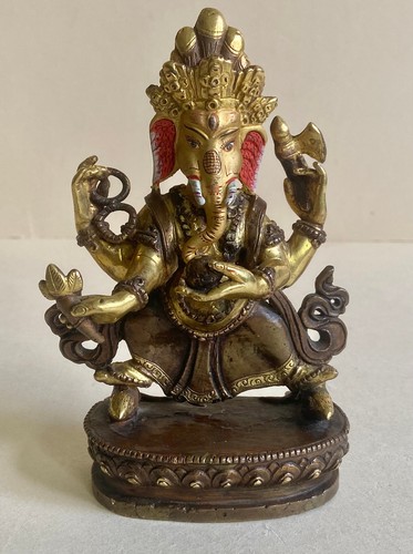 Bronze ganesha vergoldet nepal - vergoldet,